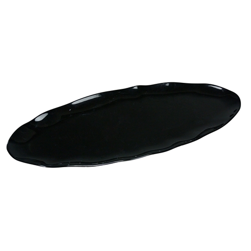 Yanco China CAT-2024B Catering Black Melamine 24" x 10" Oval Platter - 6 Each