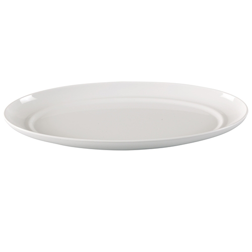 Yanco China CAT-5016 Catering White Melamine 16" x 7.5" Oval Platter - 1 Doz