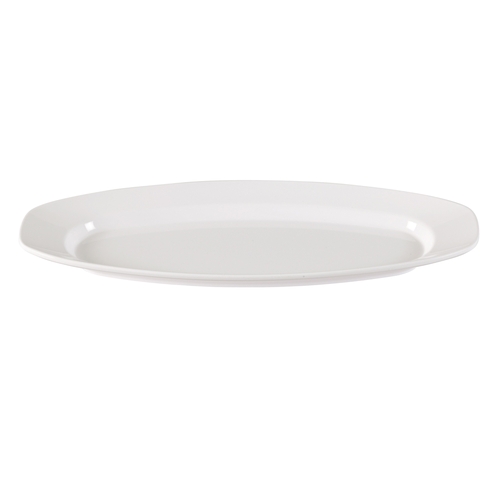 Yanco China CAT-5017 Catering White Melamine 16.5" x 7" Oblong Platter - 1 Doz