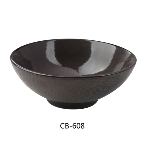 Yanco China CB-608 Cowboy Basket Weave China 39 oz. Ramen Bowl - 1 Doz