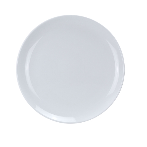 Yanco China CO-1018 Extra Heavy Duty White Melamine 18" dia. Coupe Plate - 1 Doz