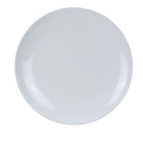 Yanco China CO-113 Extra Heavy Duty White Melamine 13" dia. Coupe Plate - 1 Doz