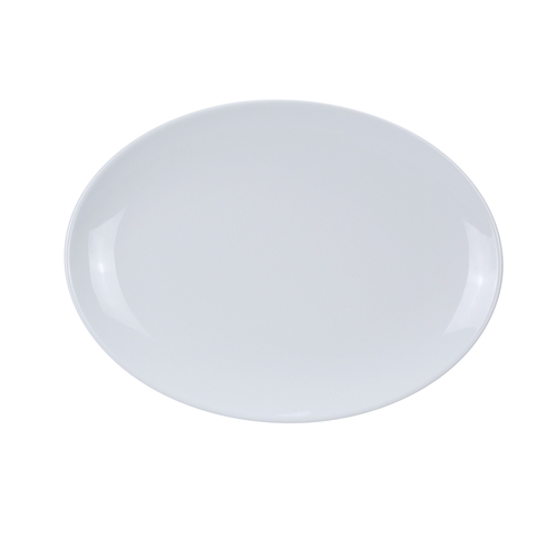 Yanco China CO-212 Extra Heavy Duty White Melamine 12"x 8.5"Coupe Platter-1 Doz