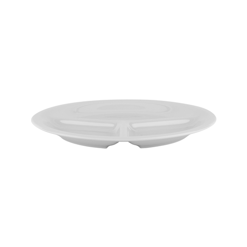 GET CP-10-DW Diamond White Melamine 10.25" dia. 3-Compartment Plate-1 Doz