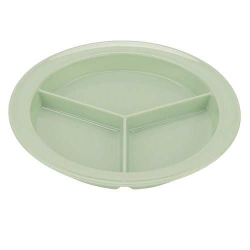 GET CP-530-G Supermel Green Melamine 9" dia. 3-Compartment Plate - 1 Doz