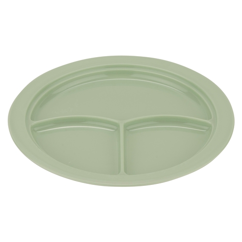 GET CP-531-G Supermel Green Melamine 10" dia. 3-Compartment Plate - 1 Doz