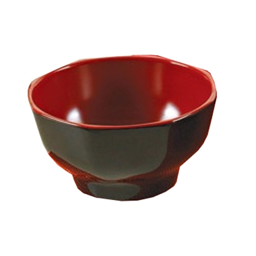 Yanco China CR-3006 Two-Tone Black/Red Melamine 10 oz. 4.5" dia. Bowl - 4 Doz