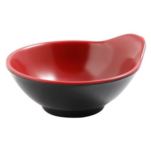 Yanco China CR-3545 Two-Tone Black/Red Melamine 10 oz. 5" dia. Sauce Bowl- 4 Doz