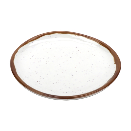 GET CS-10-RM Rustic Mill Cream Melamine 10.5" dia. Irregular Coupe Plate