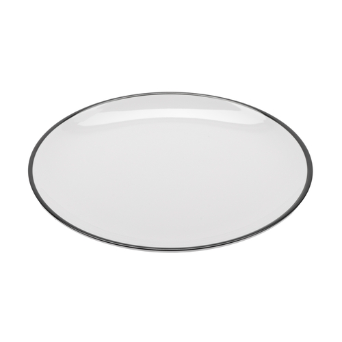 GET CS-1100-W/BK Settlement Bistro White Melamine 11" dia. Dinner Plate-1 Doz