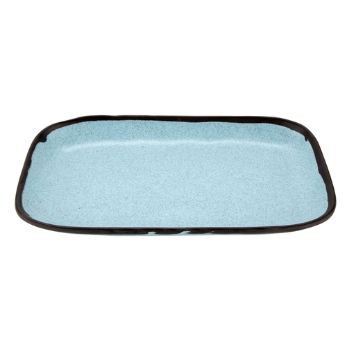 GET CS-1170-GBL Pottery Market Grayish Blue Melamine 12" x 7.5" Dinner Plate