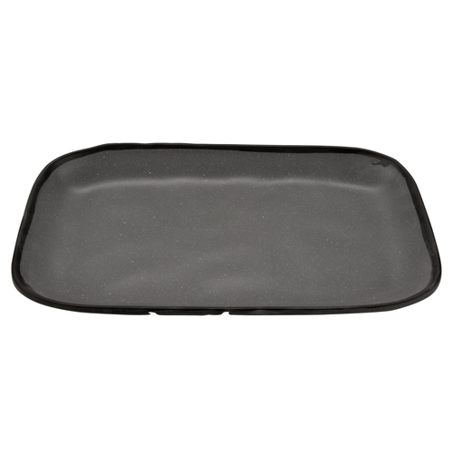 GET CS-1170-GR Pottery Market Speckled Gray Melamine 12" x 7.5" Plate-1 Doz