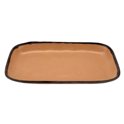 GET CS-1170-TP Pottery Market Speckled Taupe Melamine 12" x 7.5" Plate