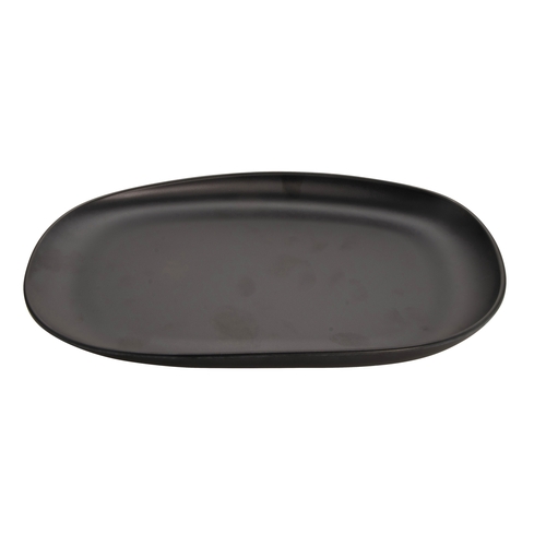GET CS-1275-DG Riverstone Dark Gray Melamine 12" x 7.5" Oval Plate - 1 Doz