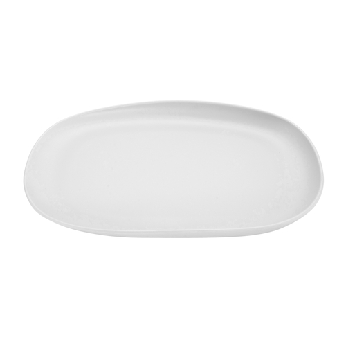 GET CS-1275-W Riverstone White Melamine 12" x 7.5" Coupe Plate - 1 Doz