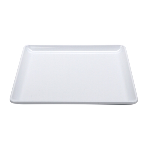GET CS-950-W Midtown White Melamine 9.5" Square Coupe Plate - 1 Doz