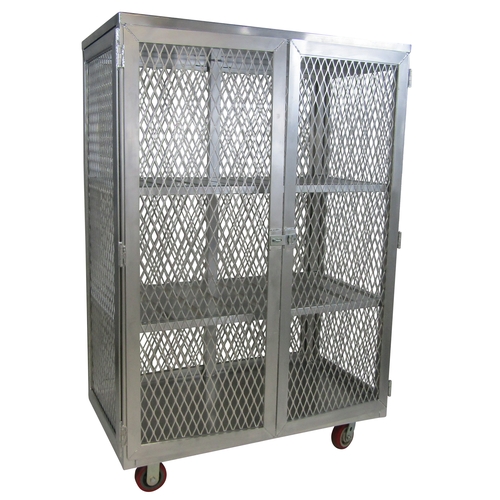 Channel Manufacturing CSC-2749M 49" x 27" Welded Aluminum Mobile Security Cage w/ 3 Shelves