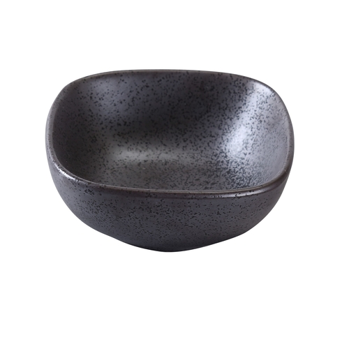 Yanco China DB-3003 Diamond Black Porcelain 6 oz. 4" x 4" Square Bowl - 3 Doz