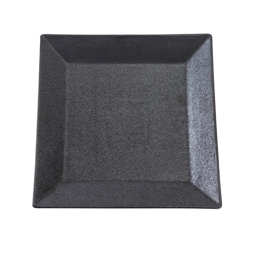 Yanco China DB-508 Diamond Black Porcelain 8" x 8" Square Plate - 3 Doz