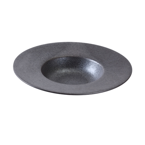 Yanco China DB-611 Diamond Black Porcelain 16 oz. Dessert Plate - 1 Doz