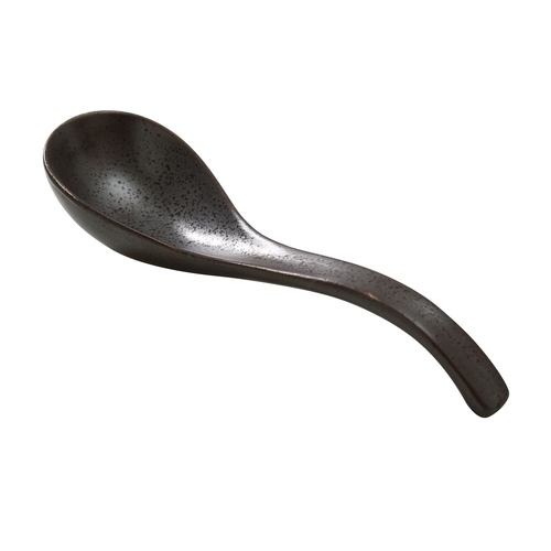Yanco China DB-7002 Diamond Black Porcelain 5.5" Wonton Spoon - 6 Doz