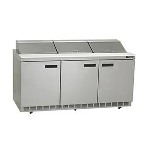 Delfield 4472NP-12 72" Three-Section Sandwich/Salad Top Refrigerator w/ Casters