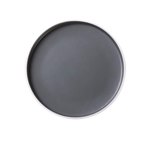 Yanco China DI-308 Discover Grey Melamine 8" dia. Round Plate - 3 Doz