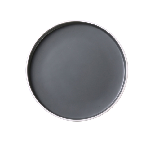 Yanco China DI-312 Discover Grey Melamine 12" dia. Round Plate - 1 Doz