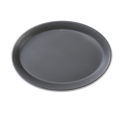 Yanco China DI-409 Discover Grey Melamine 9" x 6.25" Oval Plate - 2 Doz