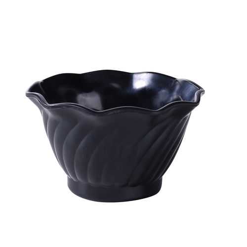 Yanco China DS-005BK Flower Shaped Black Plastic 6 oz. Dessert Dish - 8 Doz