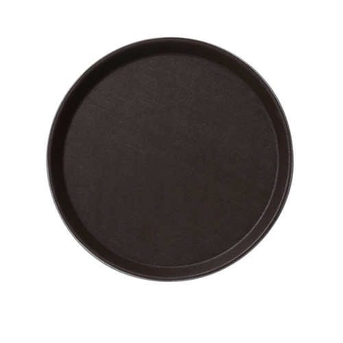 Yanco China FT-1100 Brown Fiberglass 11" dia. Serving Tray - 2 Doz