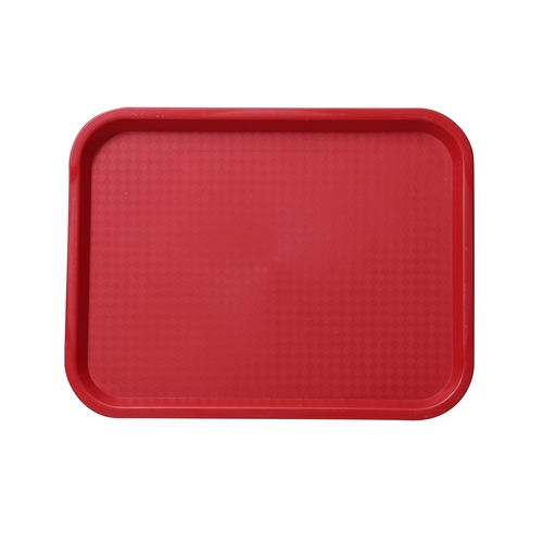 Yanco China FT-14RD Red Melamine 14" x 10" Rectangular Serving Tray - 2 Doz