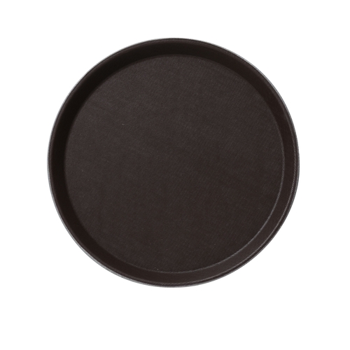 Yanco China FT-1600 Brown Fiberglass 16" dia. Serving Tray - 1 Doz