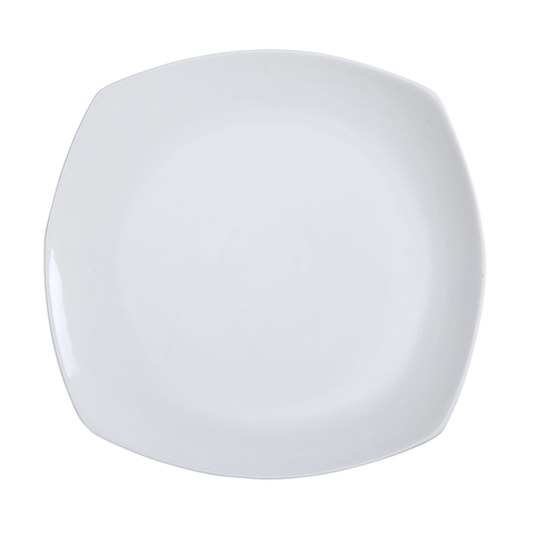 Yanco China FU-310 Fuji Bone White Porcelain 10" x 10" Flat Square Plate- 2 Doz
