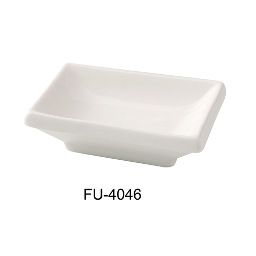Yanco China FU-4046 Fuji Bone White Porcelain 2.5" x 3.75" Sauce Dish - 4 Doz