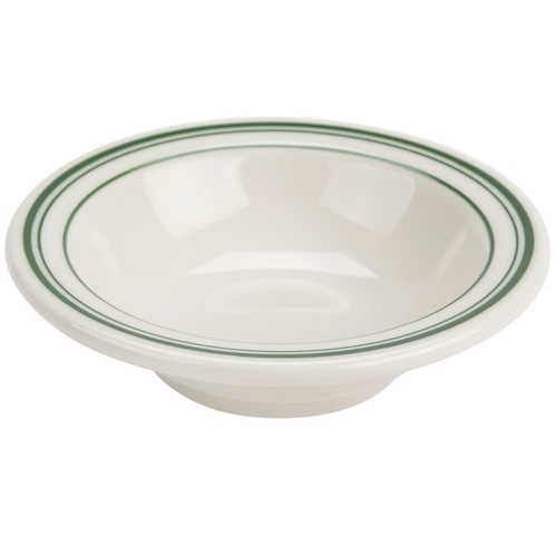 Yanco China GB-32 Green Band American White Ceramic 3.5 oz. Fruit Bowl - 3 Doz