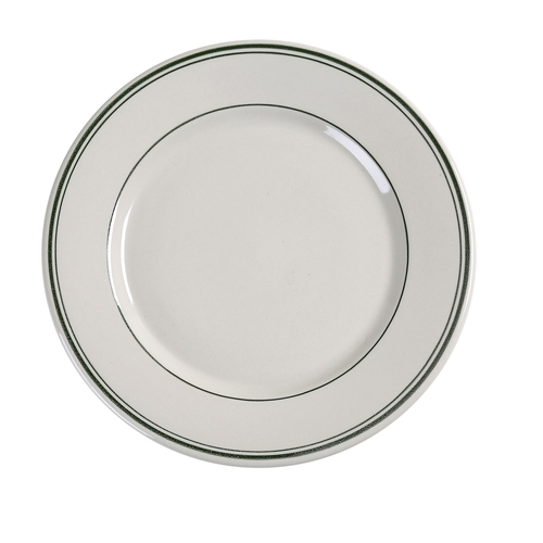 Yanco China GB-5 Green Band American White Ceramic 5.5" Plate - 3 Doz