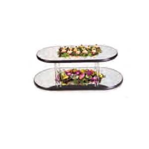 Lakeside 2264 16"x32" Oval Mirror Tray with 9" Clear Acrylic Legs