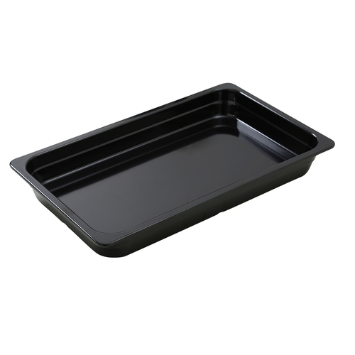 Yanco China GN-120BK GN Black Melamine 5.5L 1/1 Rectangular Food Pan - 3 Each