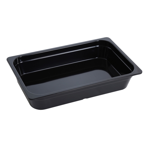 Yanco China GN-121BK GN Black Melamine 8L 1/1 Rectangular Food Pan - 3 Each