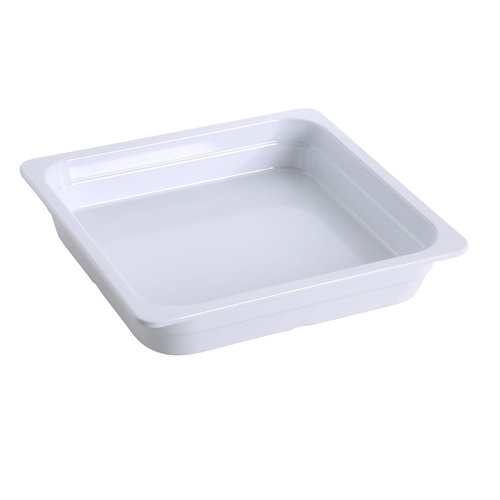 Yanco China GN-313 GN White Melamine 2/3 Rectangular Food Pan - 6 Each