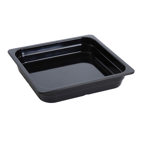 Yanco China GN-313BK GN Black Melamine 2/3 Rectangular Food Pan - 6 Each