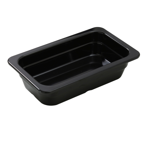 Yanco China GN-512BK GN Black Melamine 1/3 Rectangular Food Pan - 6 Each
