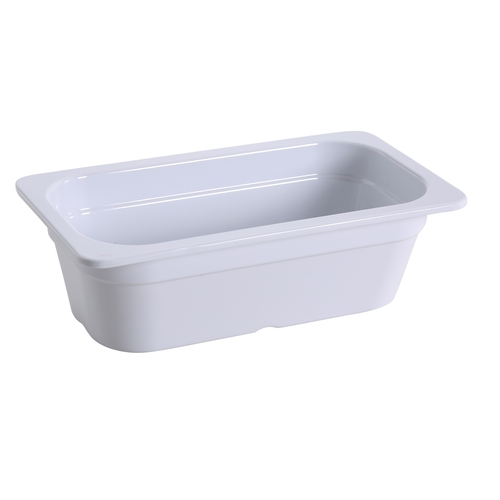 Yanco China GN-513 GN White Melamine 2.3L 1/3 Rectangular Food Pan - 6 Each