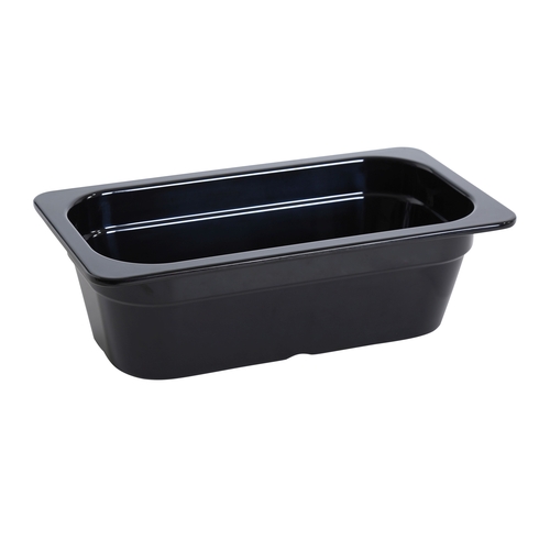 Yanco China GN-513BK GN Black Melamine 2.3L 1/3 Rectangular Food Pan - 6 Each
