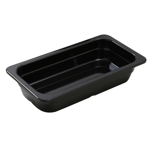 Yanco China GN-610BK GN Black Melamine 1/4 Rectangular Food Pan - 6 Each