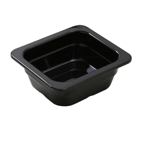 Yanco China GN-706BK GN Black Melamine 1/6 Rectangular Food Pan - 6 Each
