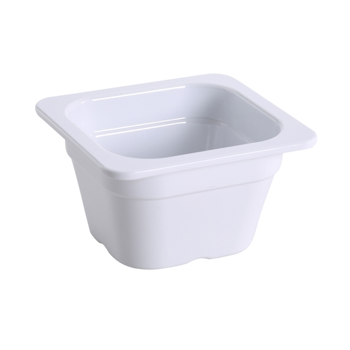 Yanco China GN-707 GN White Melamine 0.9L 1/6 Rectangular Food Pan - 6 Each