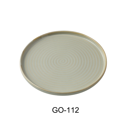 Yanco China GO-112 Golden Coast Earthy Tone Porcelain 12" dia. Plate - 1 Doz