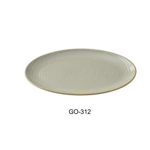 Yanco China GO-312 Golden Coast Earthy Tone Porcelain 12" x 7.5" Plate - 1 Doz